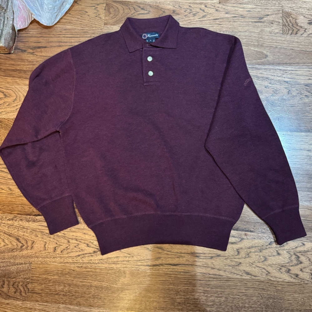 Vintage Façonnable 100% Wool Polo Sweater
